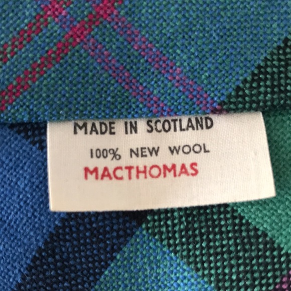 Vintage 100% Wool Ingles Buchan Made in Scotland Plaid Tartan MacThomas Tie - Picture 5 of 6